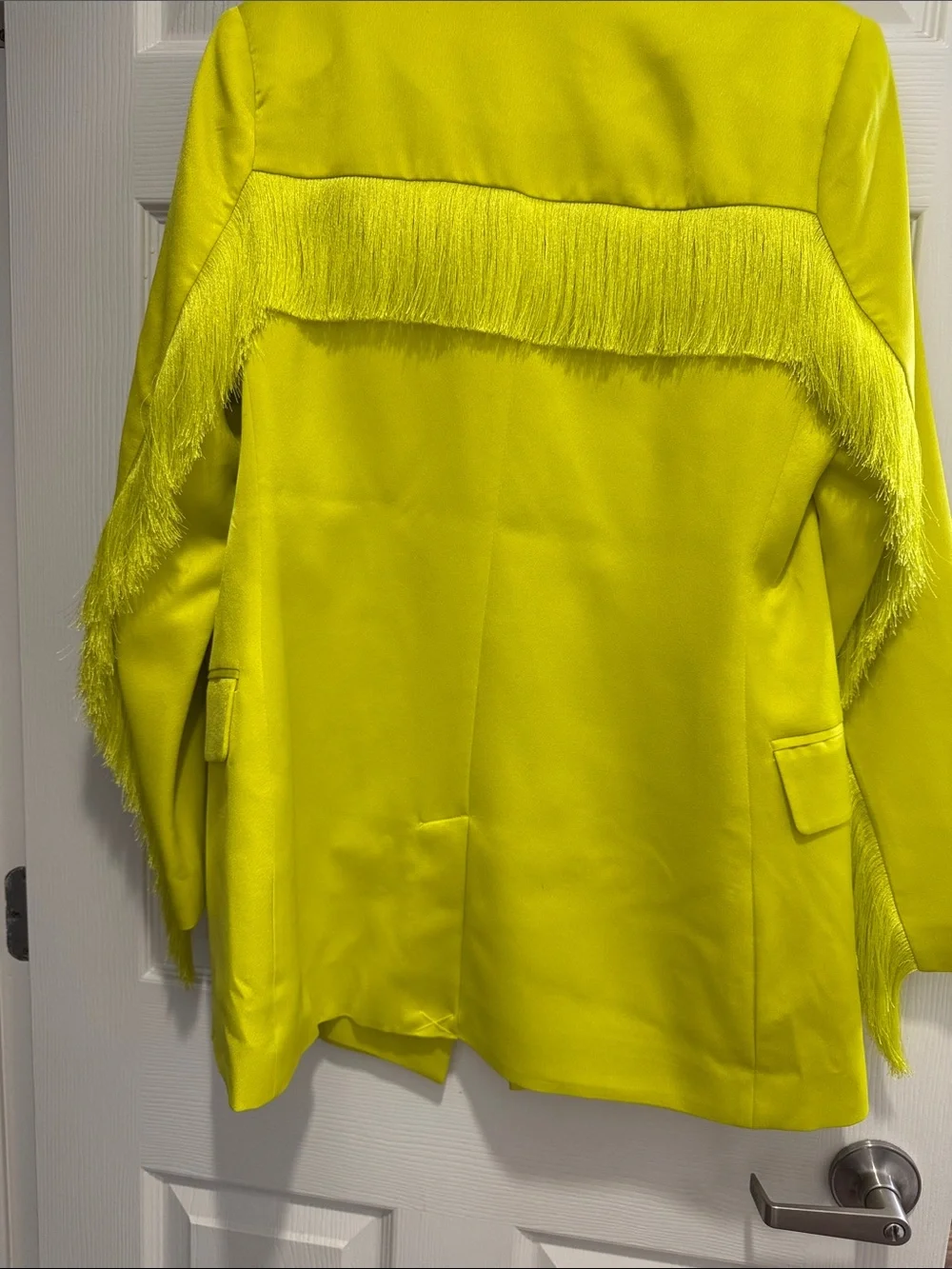 7 For All Mankind Neon Yellow Double-Breasted Blazer